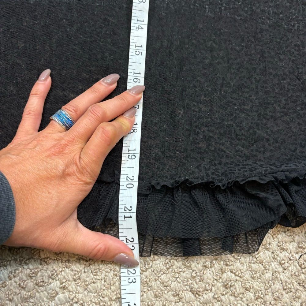 Marilyn Monroe‎ Sheer Black Leopard Print Ruffle Detail Short Nightgown Small - Picture 7 of 10